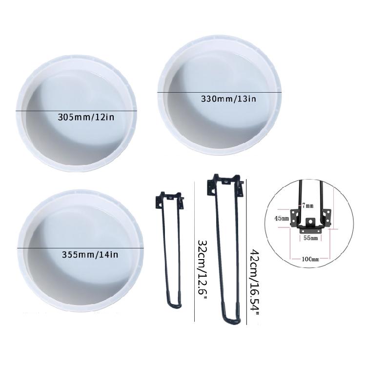 Ocean Table Resin Molds Round Stool Molds Silicone Desk Mold for Epoxy Resin