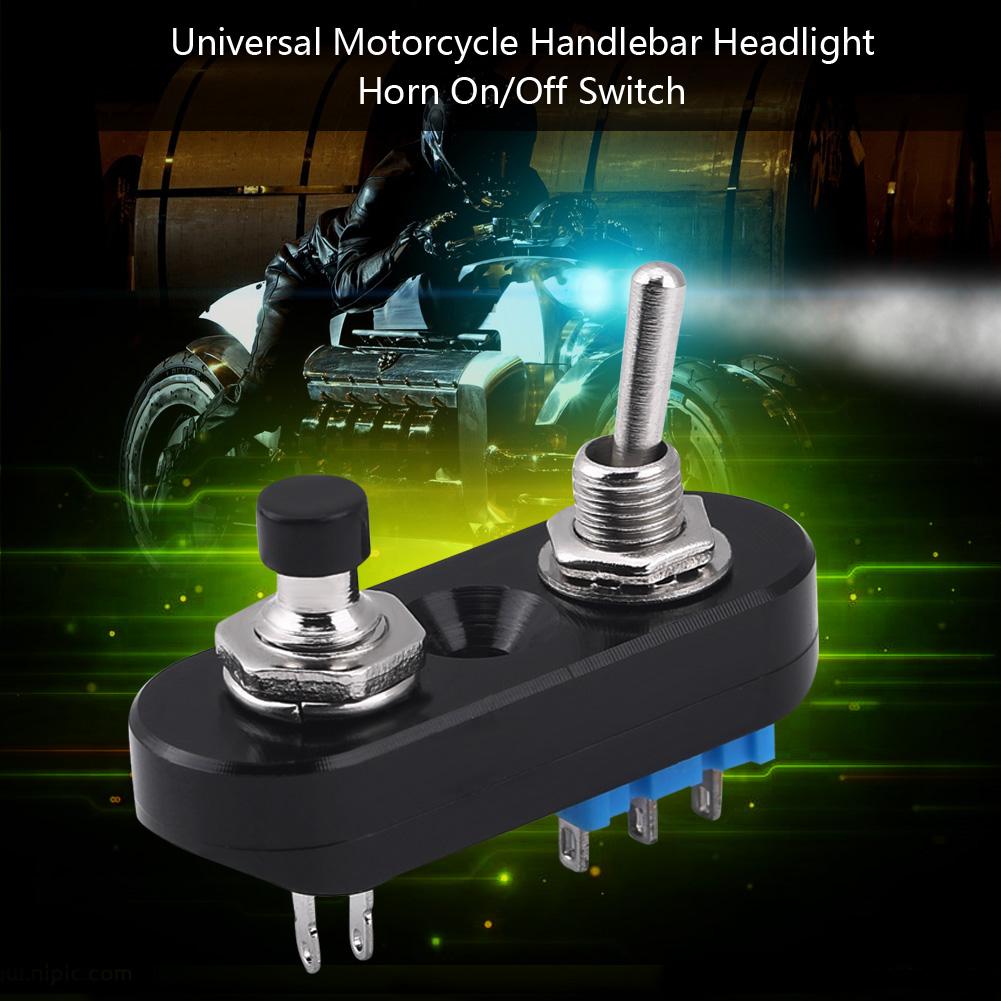 Aluminum Alloy Universal Motorcycle Handle Handlebar Grip Switch Headlight Horn On Off Black