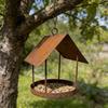 Iron Hanging Bird Feeder Hut Shape Bird Food Container Durable Hummingbird Feeder  Yard