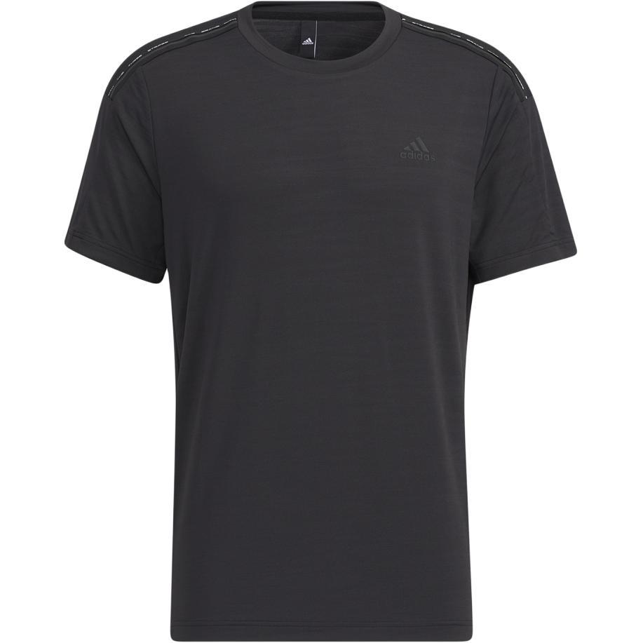 adidas Solid Color Breathable Logo Round Neck Short Sleeve Black Men s HE9940 L