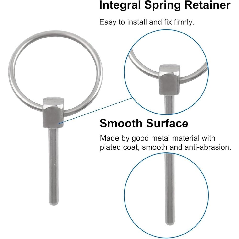 Lock Pins, Pack Of 8, 3 Mm Diameter Stainless Steel Round Safety Pins, Trailer Lock Pins, Suitable For Rail, Agricultural, And Lawn Equipment.