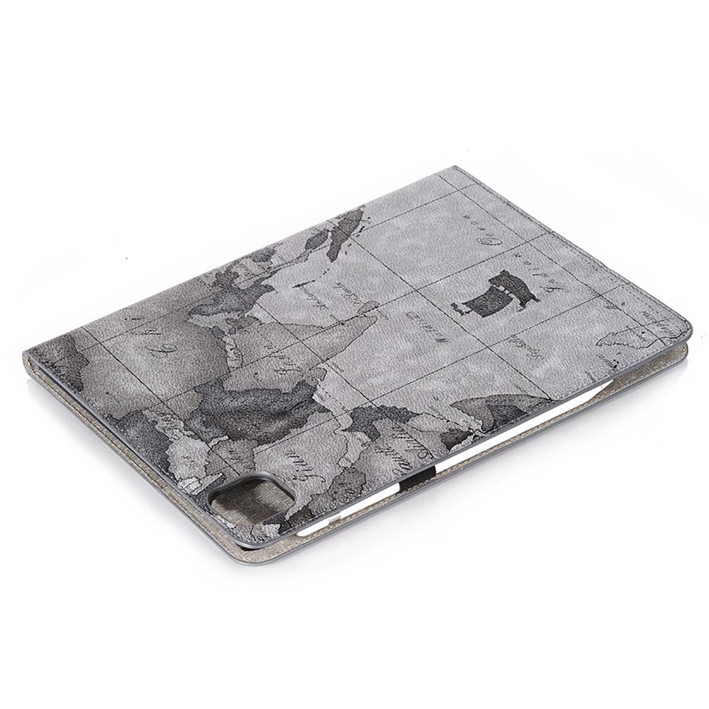 For iPad Pro 13 (2024) Case Wallet Map Pattern PU Leather Folio Tablet Cover Auto Wake/Sleep