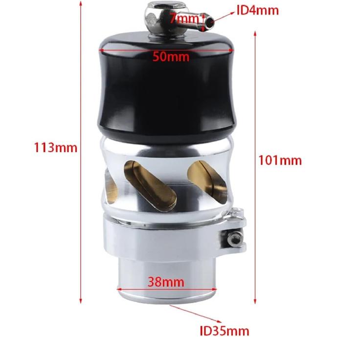 38MM VEE PORT TURBO CHARGER/INTERCOOLER ALUMINUM BLOW OFF VALVE BOV 20 PSI BLACK(Blue)