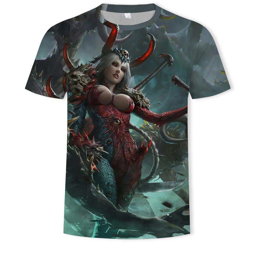 Summer Round Neck T-shirt Men's Game IP Short Sleeve Women Teenager Clothes Quick-drying Top