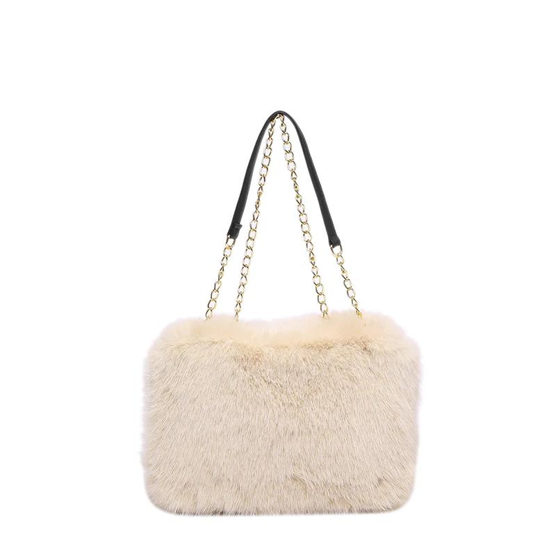 Autumn and Winter Fashi Ccise Underarm Bag Casual Cute Plush Temperament Shoulder Bag 2026 New Solid Sweet Women's Tote Bags