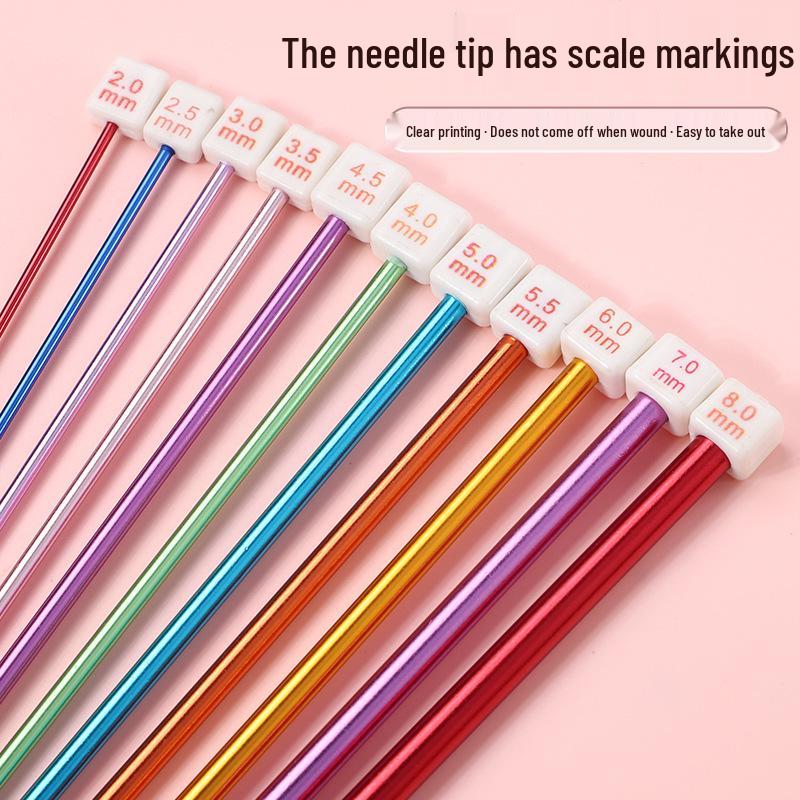 Afghan Crochet Needle Set: Long Handmade Aluminum Hooks & Colored Yarn for DIY Knitting Projects