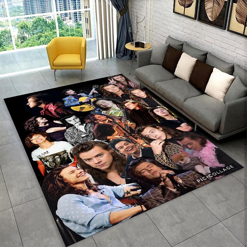 

fashion Harry Styles Singer Star Carpet Rug for Bedroom Living Room Sofa Playroom Doormat Home Decor,Kid Area Rug Non-slip 40x60cm