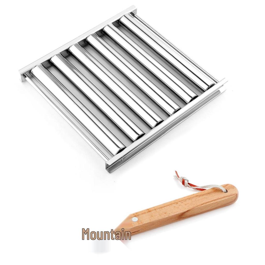 Stainless Steel Portable Detachable Hot Dog & Sausage Grilling Rack Set with Food Clip Fork.