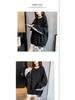 Women's Autumn Spliced Zipper Two-Piece Loose Sweatshirt - Long-Sleeve, Medium-Length, Trendy Large Size
