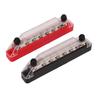 2 Pcs 14 Post Power Distribution Block Bus Bar Set 2xM6 Post 12xM4 Screw Battery Terminal Box with Cover Without