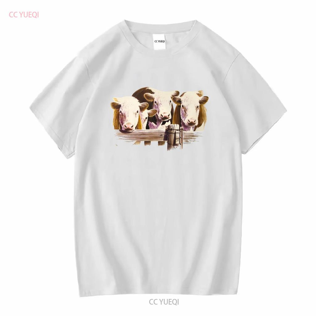 Cow T Shirt Hereford Cows SweaT Available on Request 298d long or short sleeves vintage Washed Versatile Top For Everyday Wear