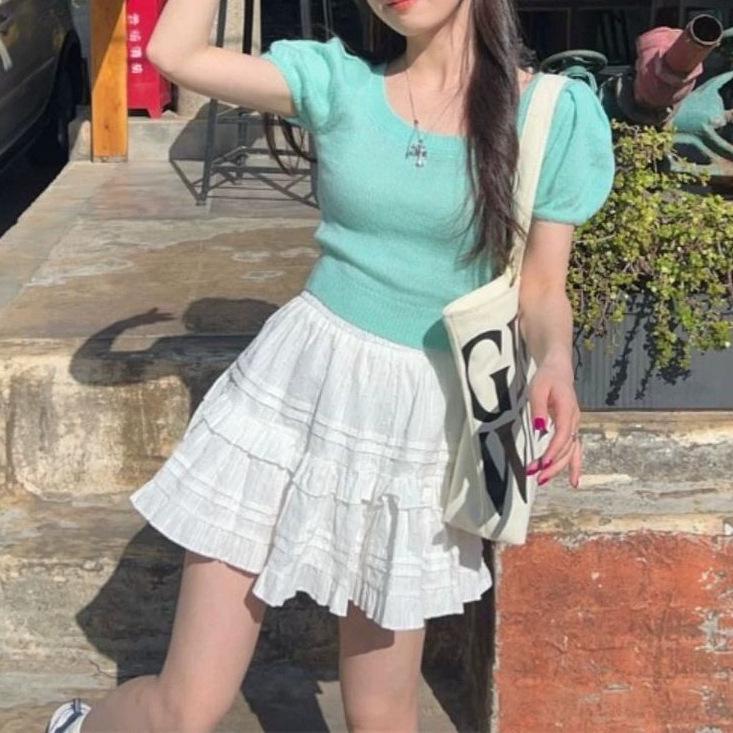 Women's Fluffy A-line Short Ballet Skirt - Sweet Summer Solid Color