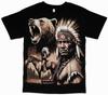 Men's Native American Warrior & Bear Graphic - Tribal Spirit Design Unisex T-Shirt