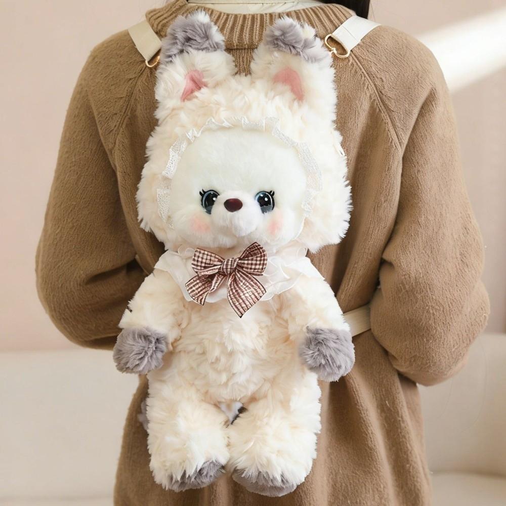 New Soft Plush Animal Plush Backpack Cotton Detachable Strap Plush Doll Backpack Cute Cartoon Shoulder Bag Daypack