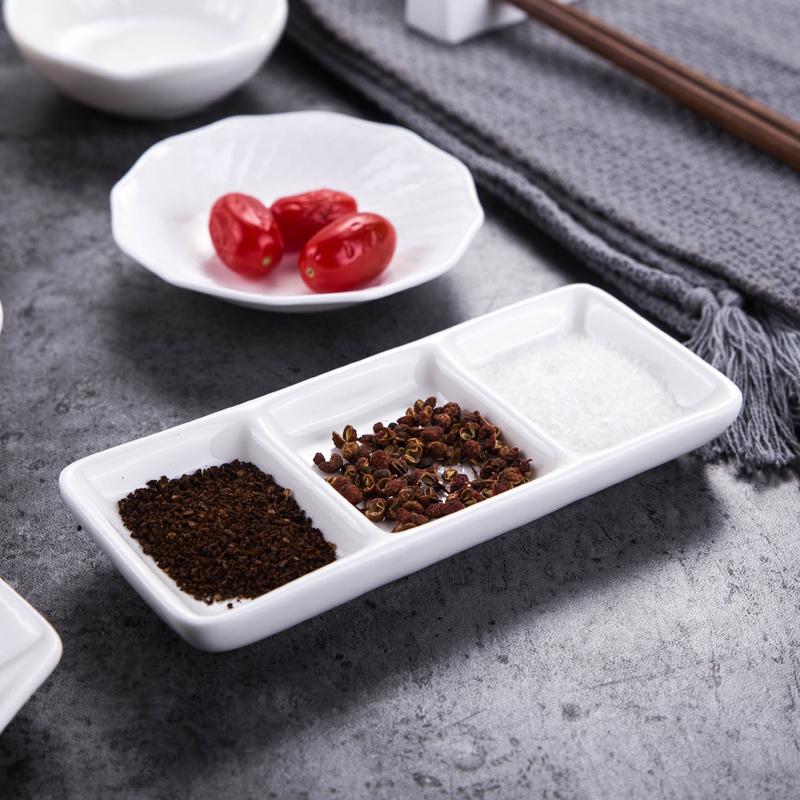 Pure White Ceramic Soy Sauce & Seasoning Dish for Hotel Use