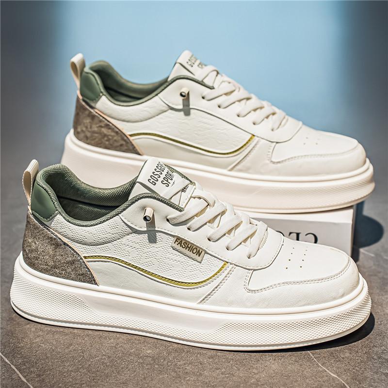 Spring leather waterproof and non-slip lightweight sports soft-soled casual board shoes