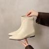 Korean Version of Pointed Short Tube Thin Boots Women's Boots Autumn and Winter New Models with Skirts French Thin Short Boots and Bare Boots