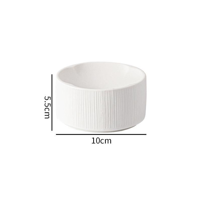 

Matte Striped Cylindrical Plate Exquisite Sushi Dish Dessert Snack Plate Appetizer Plate Ceramic Artistic Conception Tableware