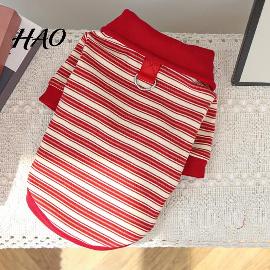 Daily Wear for Dogs Cute Dog Shirt, Striped Collared Clothes, Summer Button Up T-Shirt, Soft Poodle Outfit Breathable Puppy Outfits Small Medium Cats