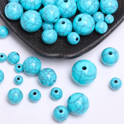 Round Loose Beads Bracelet Imitated Stone Turquoises 6-16mm 50-5Pcs DIY Accessories For Artificial Jewelry Making Necklace  Accessories