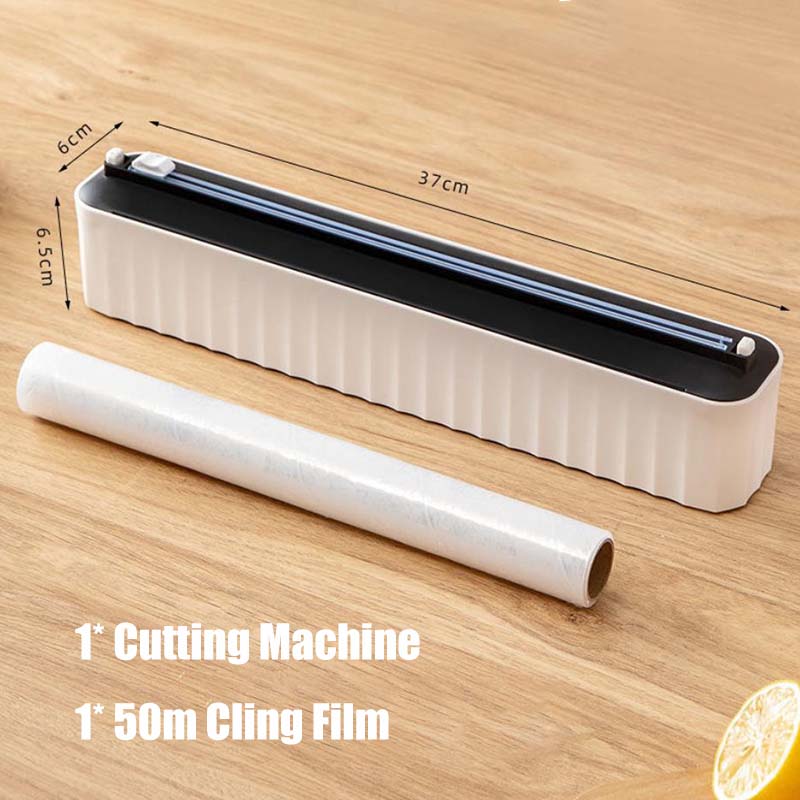 Plastic Food Wrap Cutter Slide Knife Multifunctional Magnetic Suction Wall-mounted Cutting Box Disposable Cling Film Dispenser Kitchen Foil Cutter