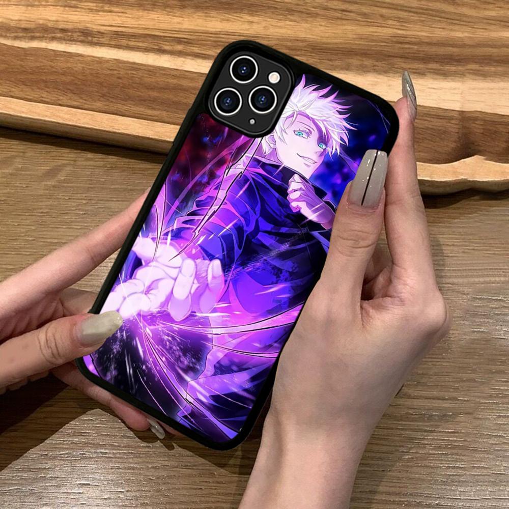 Cartoon Gojo Satoru Characters Phone Case Silicone PC+TPU For For IPhone 11 12 13 14 15 16 Plus Pro Max Cover