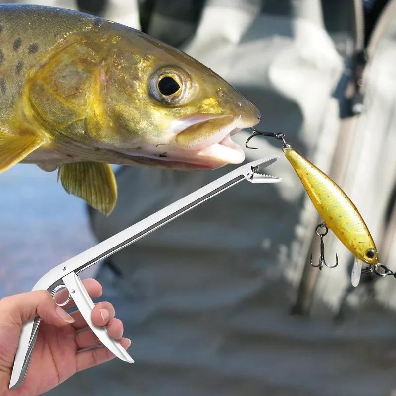 1/2Pcs Stainless Steel Unhooking Device Fish Clamp Clip Catch Remover Plier Fishing Hook Tool Fish Tackle Control Fish Pliers