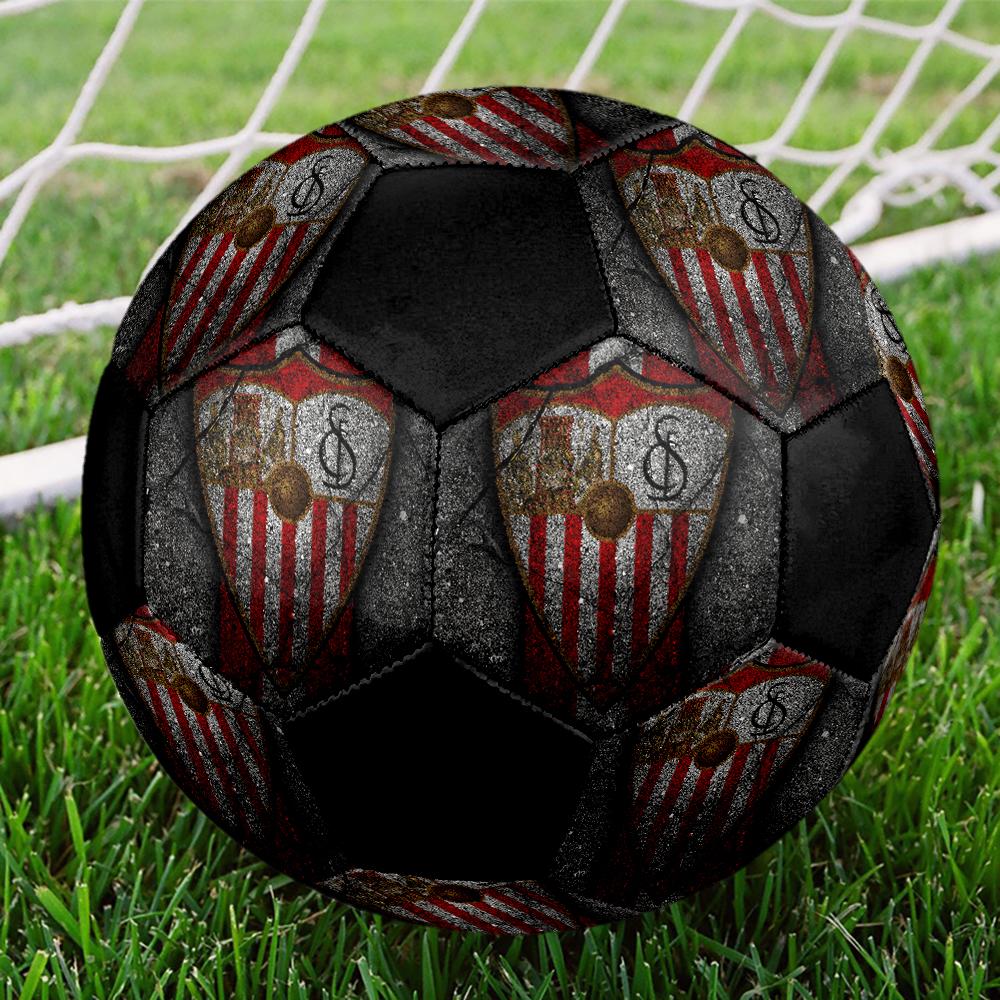 SIZE 5 Sevilla FC Soccer Ball Colorful All Ages Machine Stitched PVC Competition Ready Durable High-Bounce