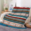 1PC Bohemian Stripes Flannel Printed Blanket Suitable for All Seasons Suitable for Living Room Office Sofa and Travel