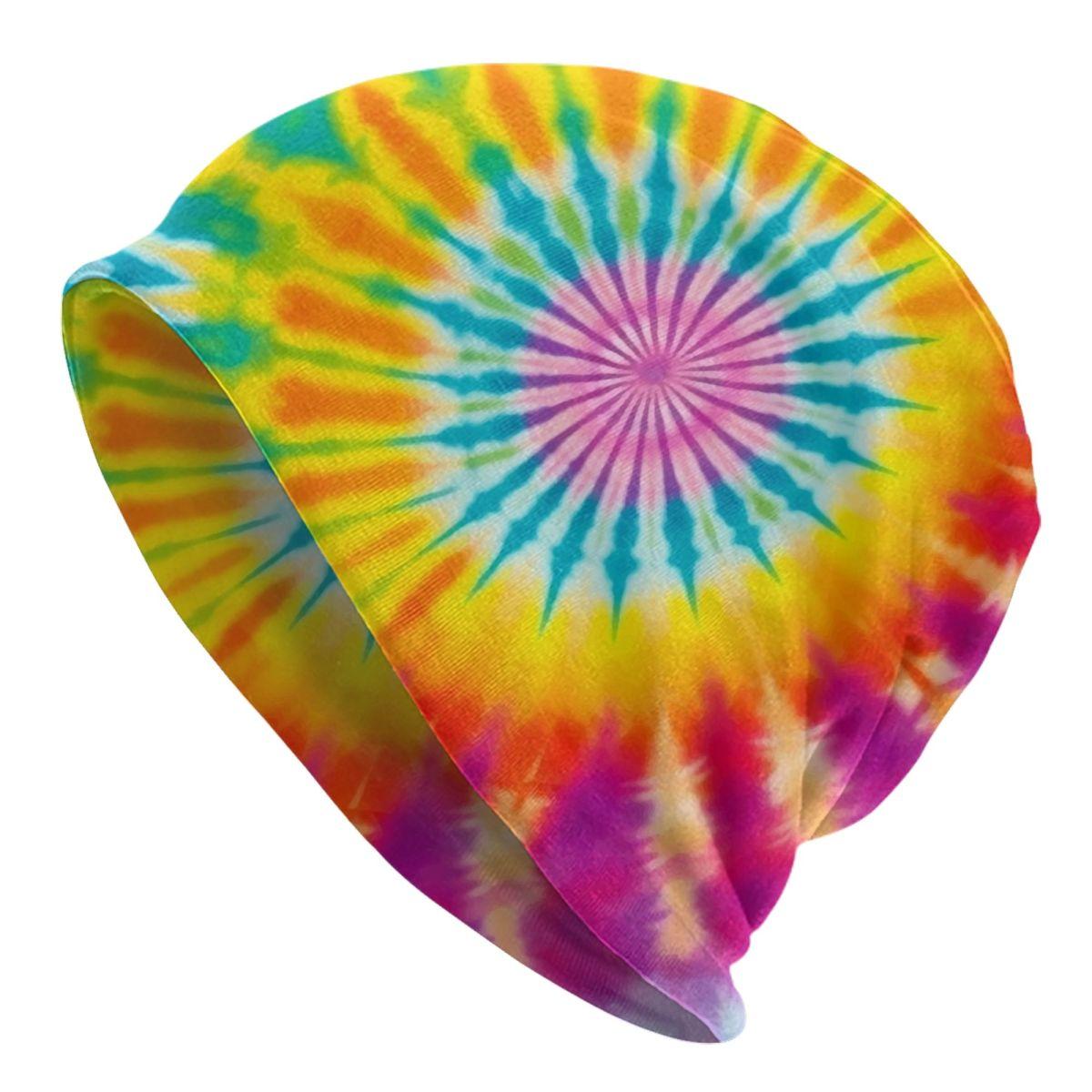 

Custom Rainbow Tie Dye Pattern Skullies Beanies Caps Unisex Women Unisex Streetwear Winter Warm Knitting Hat Adult Bonnet Hats Beanies Cap