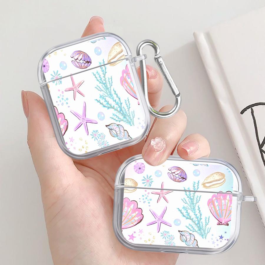 Sea Conch Case For Airpods 2 3 1 Pro3 Pro 4 Pro2 Clear Earphone Cases Cover