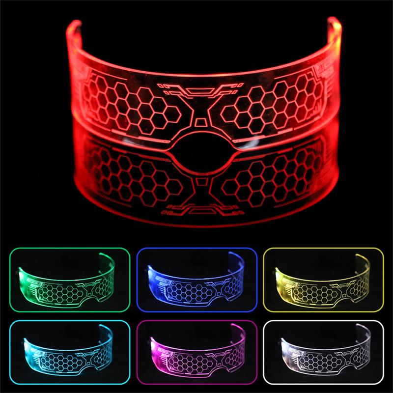 LED Glowing Glasses Bar Bundy Party Cyberpunk Tech Glasses Sci Fi Glasses Birthday Present