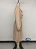Elegant Pleated Skirt Dress with Bow Tie Collar and Puff Sleeves