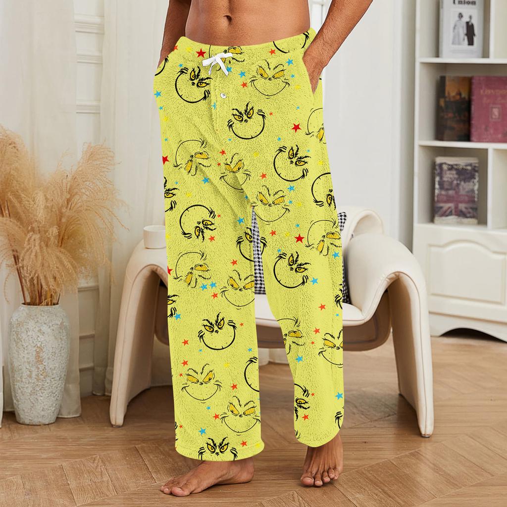 Herren Allover bedruckte Homewear-Hose Schlaf-Pyjamahose Lange Hose Pyjamahose