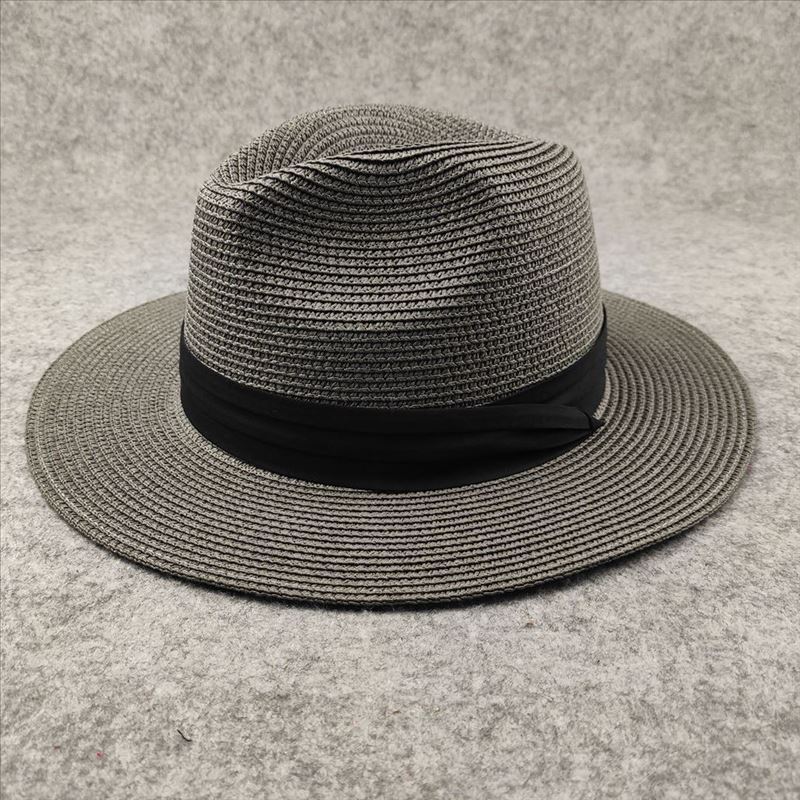

Extra Large Panama Straw Hat Summer Wide Brim UV Protection Adjustable Beach Sun Hat for Women Men Travel S (52-55)cm серый