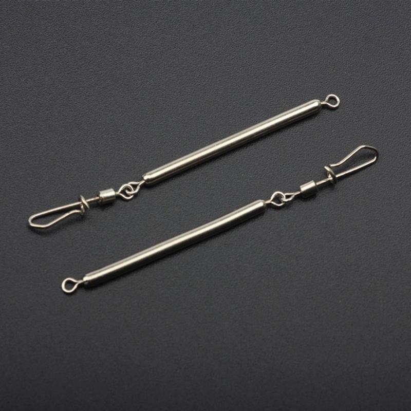 10Pcs High Strength Snap Swivels Rolling Connector Tackle Stainless Steel Fishing Barrels Swivels Safety Snaps Swivels