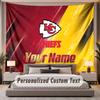 Custom Name Text Tapestry Kansas City Chiefs Personalized Polyester Wall Tapestry For Bedroom And Room