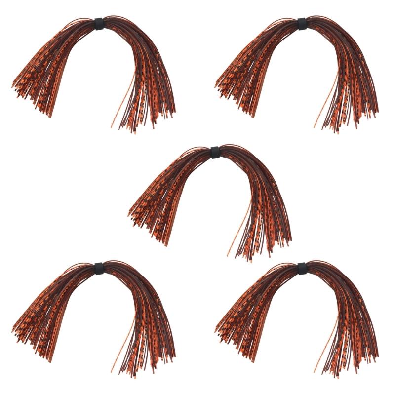 5 Bundles 220 Strands Silicone Jig Skirts Sets DIY Fishing Jig Legs Lures, Fly Tying Materials Fishing Jig Baits Skirts