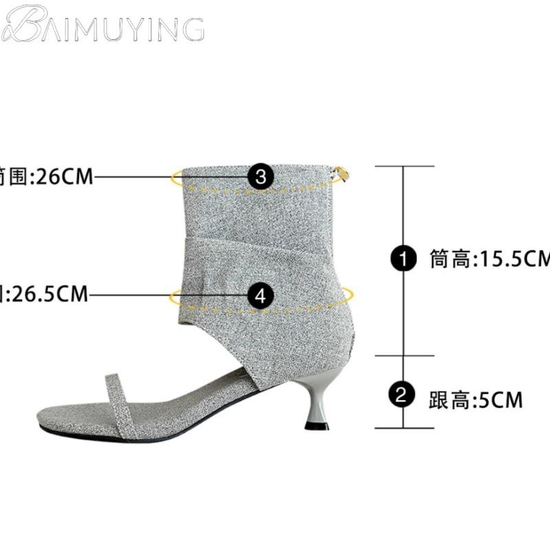 Heeled Sandals Women Summer Boots Kitten High Heels Shoes Designer 2025 New Brand Cowboy Ankle Open Toe Casual Party Pumps Cool