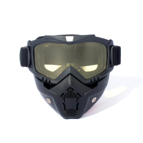 2Pcs Outdoor Cycling Goggles with Detachable Face Guard UV Protection Windproof Men Skiing Snowboarding Motorcycle Bike Sports Glasses