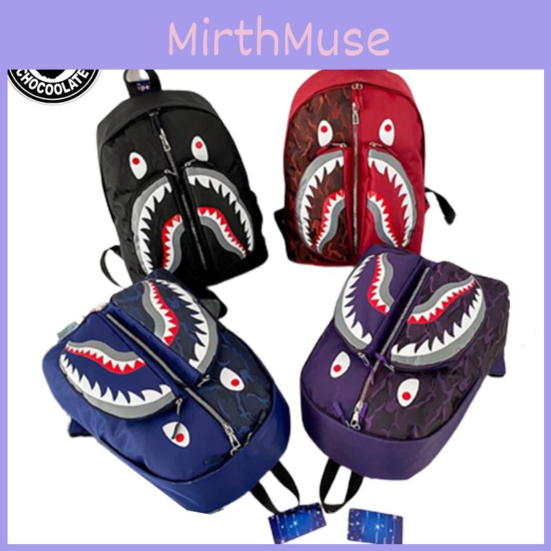 Stylish Bape Shark Backpack For Students Large Capacity Lightweight