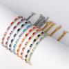 Gold Plated Aquamarine Baguette CZ Adjustable Tennis Bracelet – Dainty Summer Jewelry, Sparkle Gift for Women