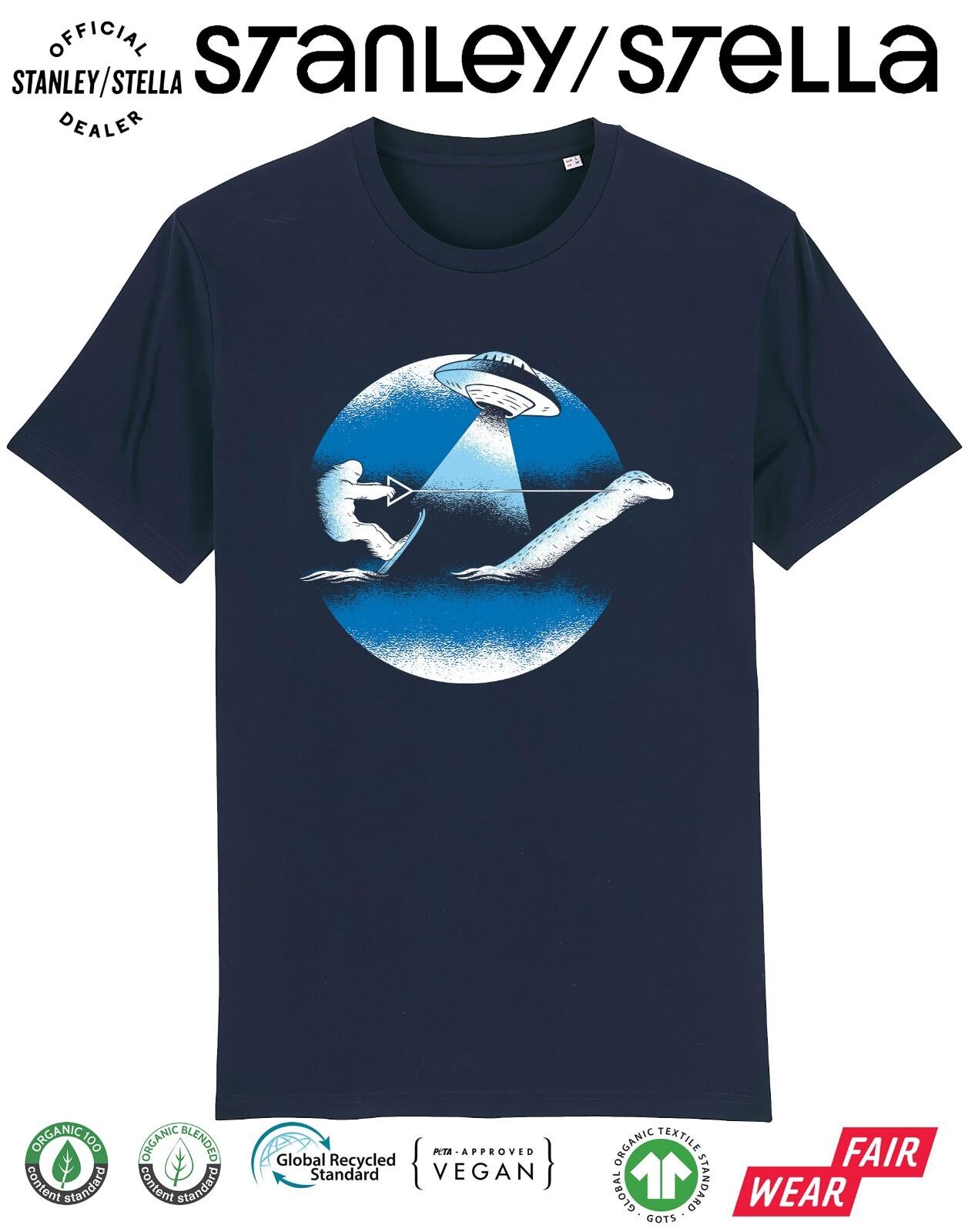 Bigfoot Water Ski HALLOWEEN T-Shirt Mens Womens Tees Top Mens Funny Horror Costume Fancy Dress Gift S