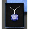 Echte lapis lazuli sechseckige Stern Halskette Heilkristall Anhänger, Verstellbare Naturstein Halskette Reiki Quarz Schmuck Unisex, Edelstahl