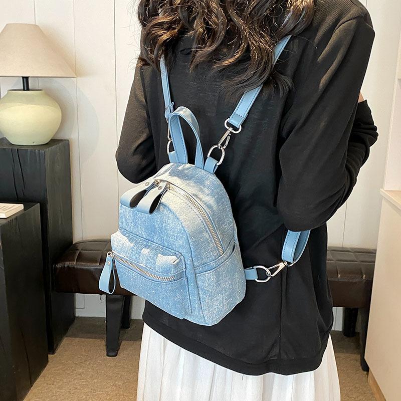 Schoolbagins retro denim backpack large capacity female Mori versatile schoolbag fresh simple high value women's backpack