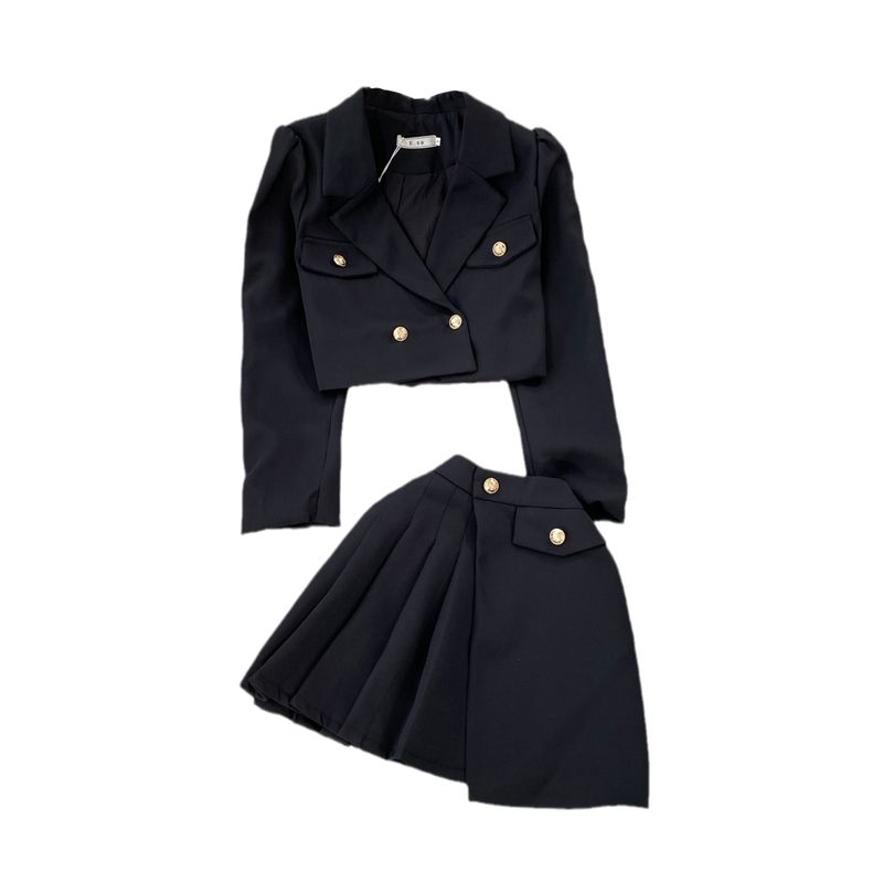 Classic Style British Style High Waist Slim Looking A- line Fashion Suit