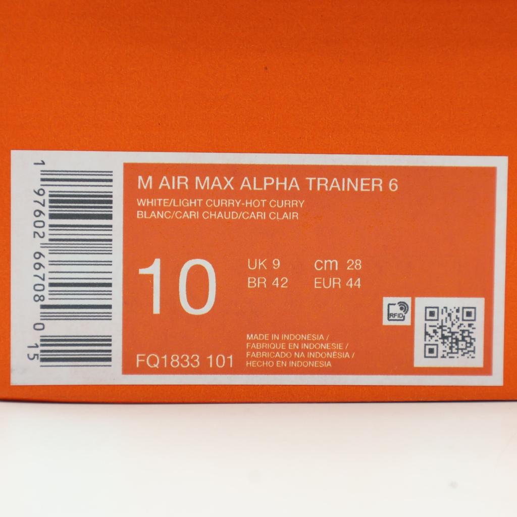 FQ1833-101 Nike Air Max Alpha Trainer 6 White Hot Curry Black Light Curry(Men's)