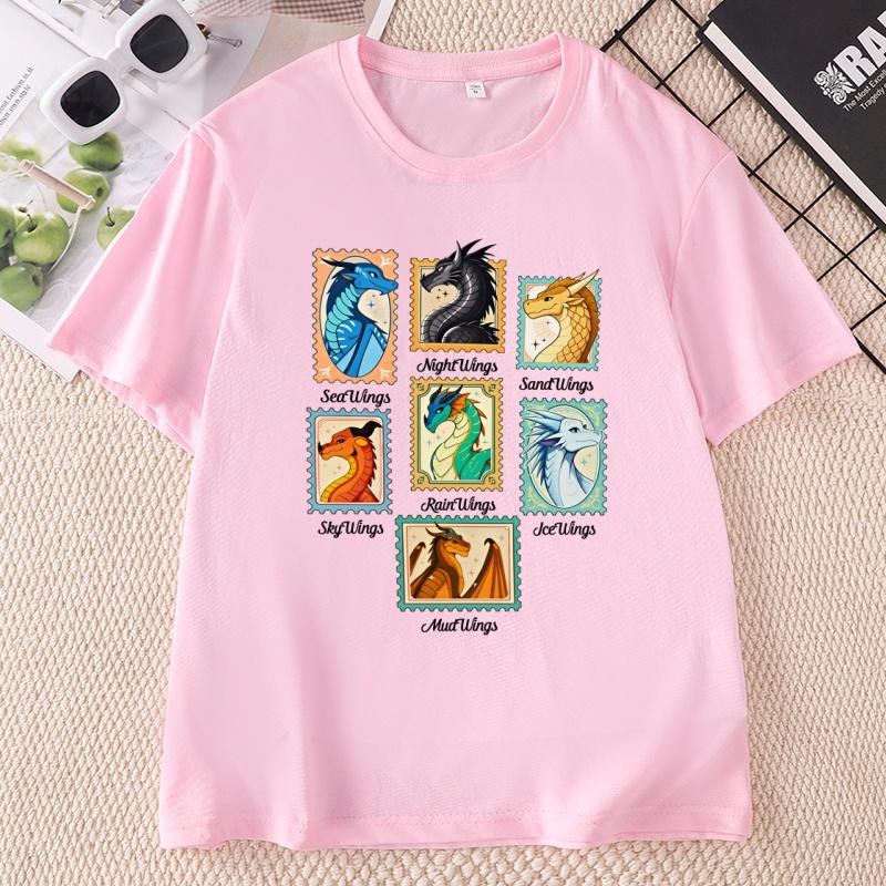 Wings of Fire Dračí Tričko Unisex Unisex Dračí Milovník Grafická Trička Ležérní Kulatý Výstřih Tištěné Krátký Rukáv Tričko Unisex Trička