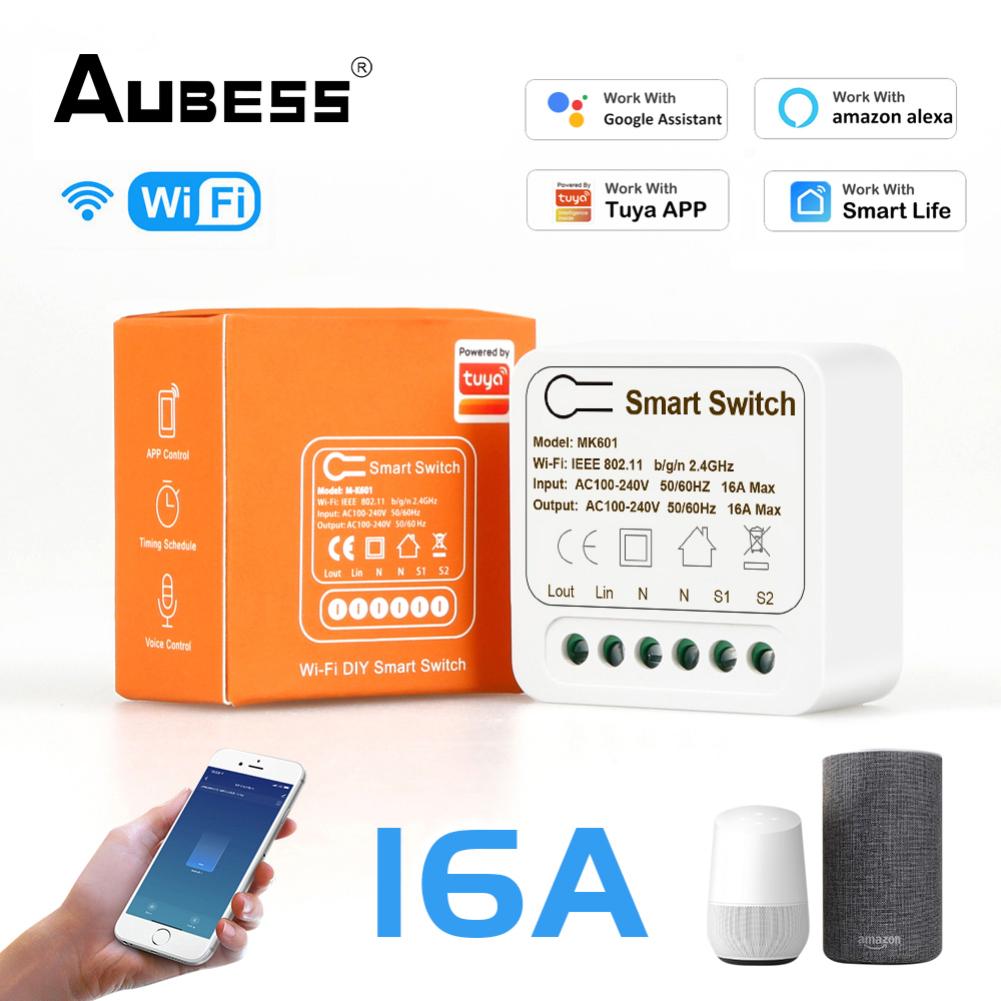 

16A 10A Мини Wifi Смарт-переключатель Поддержка 2-полосного управления Таймер Беспроводные переключатели Tuya Alexa Google Home