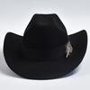 Handmade Feathers Cowboy Hat For Men's Vintage Curved Brim Gentleman Fedora Jazz Cap Sombrero Hombre